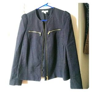 Grey blazer/jacket with gold zipper